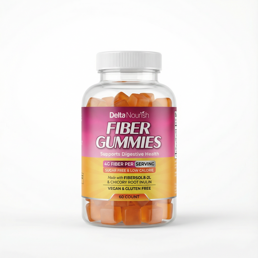 Delta Nourish Fiber Gummies – Daily Digestive Wellness Support – 4g Dietary Fiber – Vegan & Gluten-Free