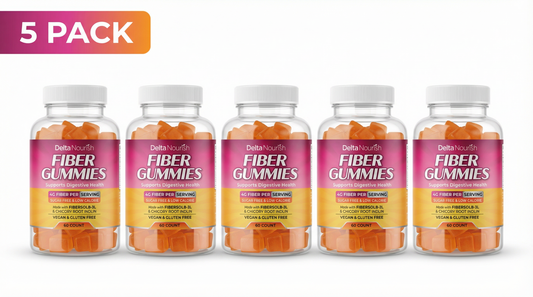 Delta Nourish Fiber Gummies – Daily Digestive Wellness Support – 4g Dietary Fiber – Vegan & Gluten-Free