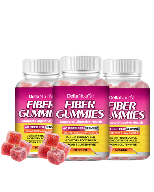 Delta Nourish Fiber Gummies – Digestive Support – 4g Dietary Fiber – Vegan & Gluten-Free