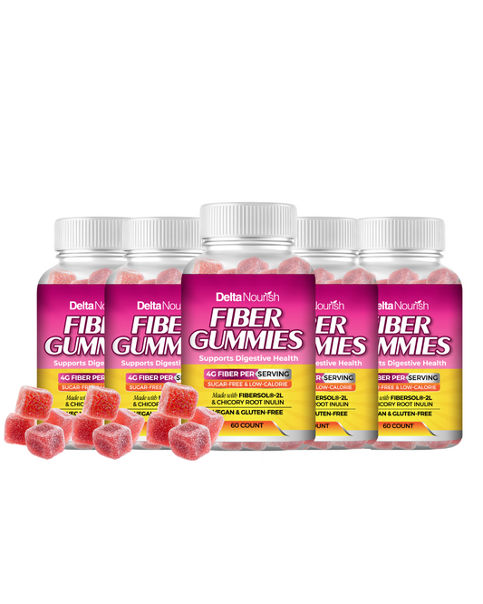 Delta Nourish Fiber Gummies – Digestive Support – 4g Dietary Fiber – Vegan & Gluten-Free