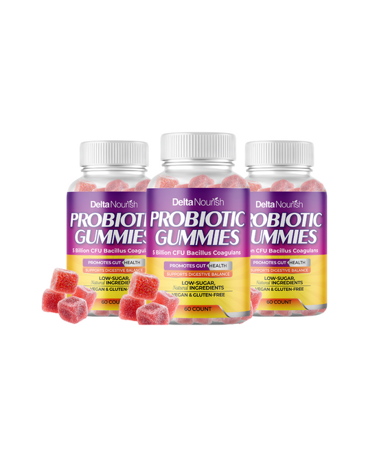 Delta Nourish Probiotic Gummies – Digestive & Immune Support – 5 Billion CFU – Non-GMO & Delicious