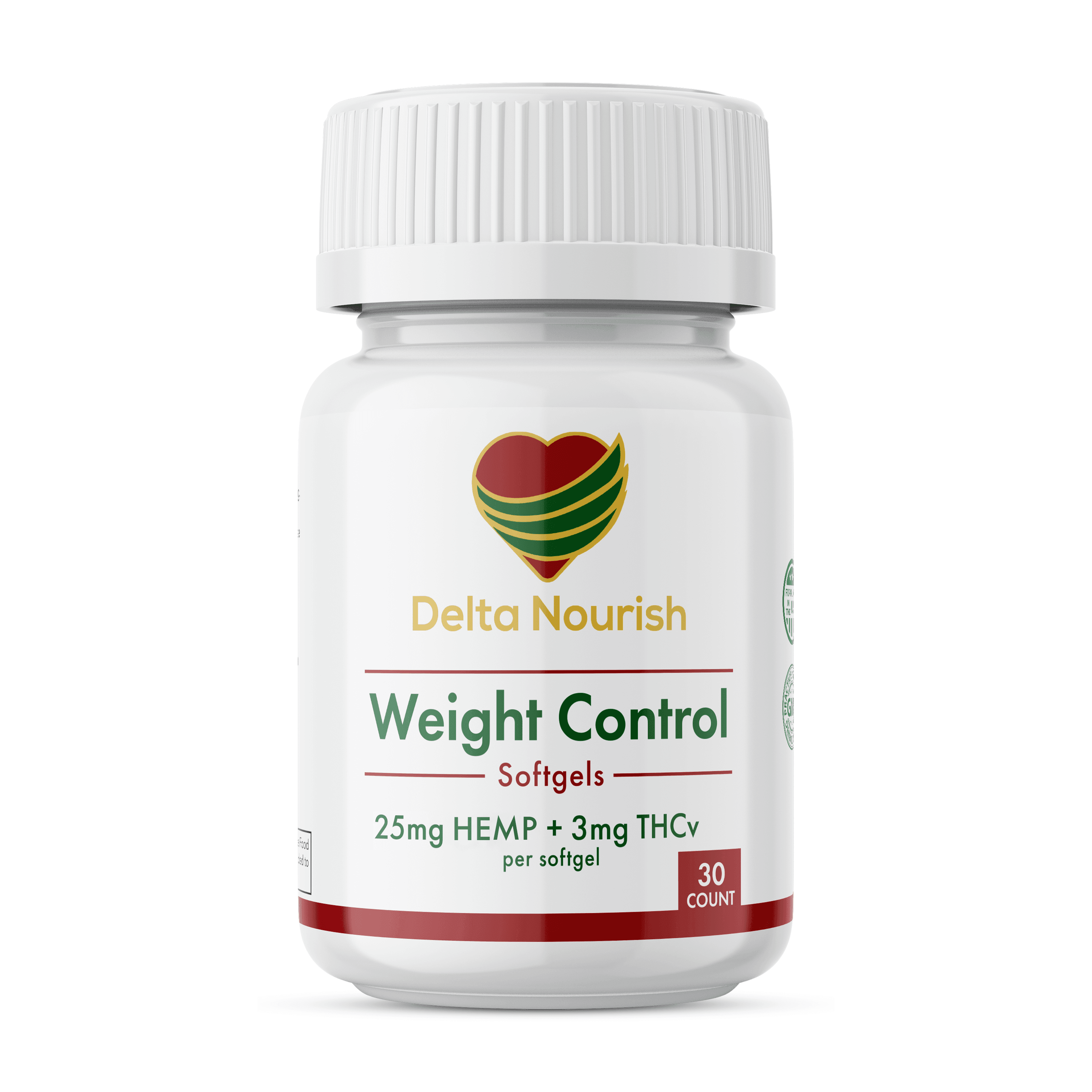 Delta Nourish Weight Control Supplement - Natural Support for Metabolism and Appetite Management, 30 Vegan Capsules