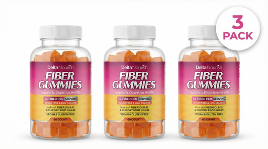 Delta Nourish Fiber Gummies – Daily Digestive Wellness Support – 4g Dietary Fiber – Vegan & Gluten-Free
