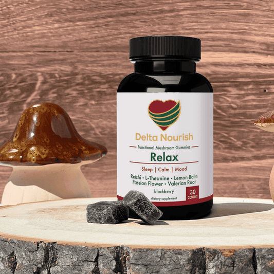 Delta Nourish Stress Relief Relaxing Gummies for Adults | Blackberry Flavor | 30 Gummies | Supports Mood, Focus & Stress Management - deltanourish.com