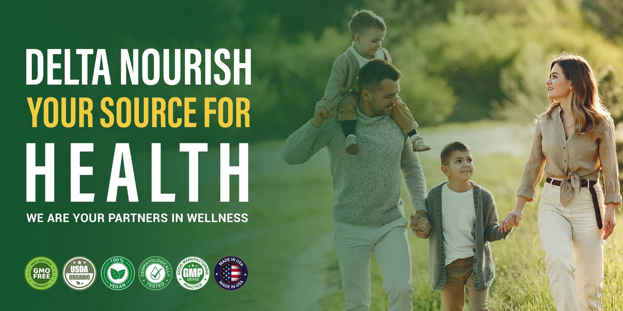 Delta Nourish wellness products crafted with 100% natural ingredients.