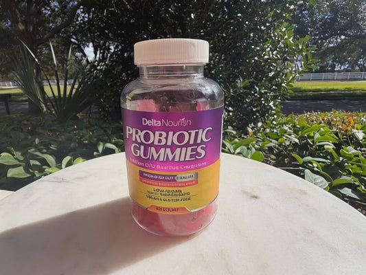 Delta Nourish Probiotic Gummies – Daily Gut Wellness Support – 5 Billion CFU – Non-GMO